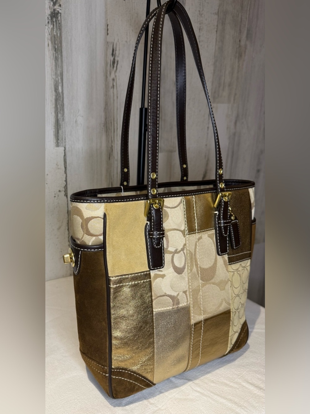 Coach 2007 Holiday Patchwork Tote Like New Condition 11408 - Picture 2 of 10